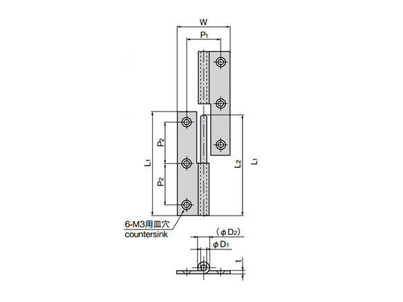 Stainless-Steel Square Retractable Hinge B-1004: related images