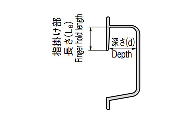 Reference cross-sectional drawing (length of finger hook)