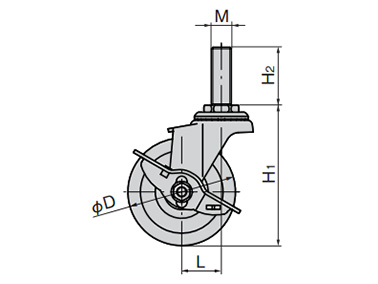 Long-Thread Swivel Caster (With Stopper) K-415EA: Related images