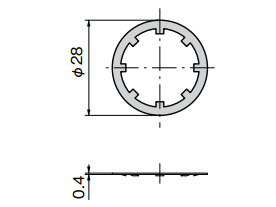 CP-536-1 retaining ring dimensional drawing (mm)