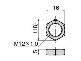 CP-536-2/3 nut dimensional drawing (mm)