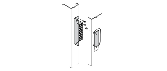 C-158 series mounting example A powerful magnetic catch that can be mounted vertically or horizontally.