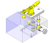 One-touch mechanism for changing work height difference