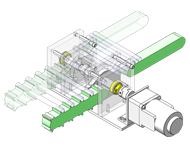 Rotary cutting to conveyor