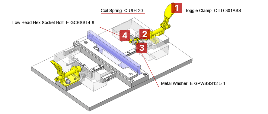 Soldering Jig Corresponding to Work Size Deviation